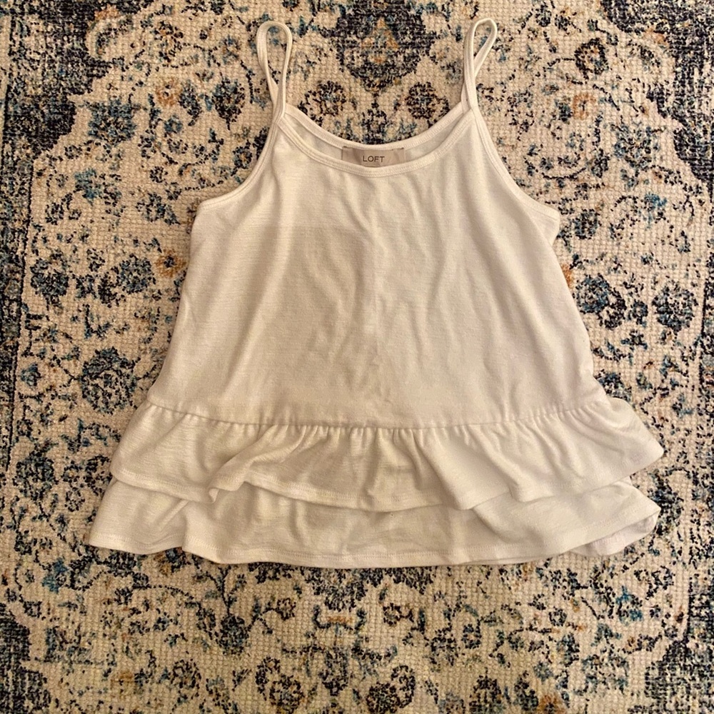 Ann Taylor Knit ruffled tank